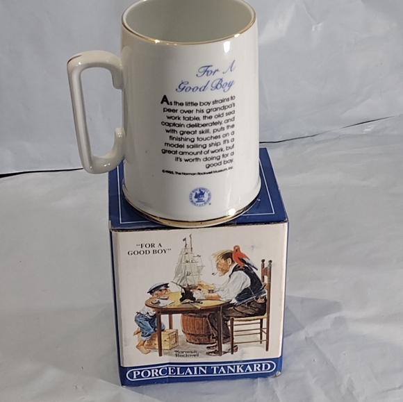1985 Norman Rockwell "For a Good Boy" coffee collectible mug LONG JOHN SILVER'S - Picture 3 of 8